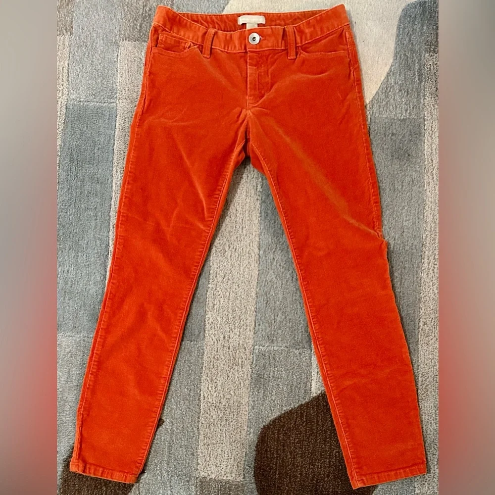 Banana Republic Winter Orange Skinny  Ankle Corduroy Jeans